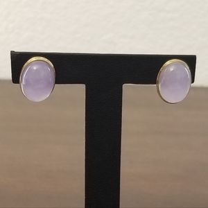 14K Gold Jade Earrings